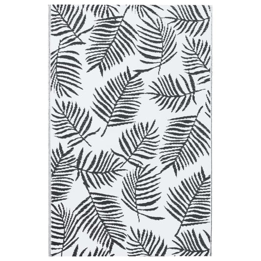 310427 vidaXL Outdoor Carpet ARAKIL White and Black 190x290 cm PP