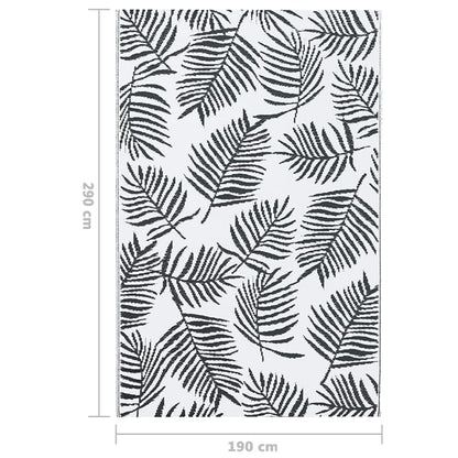 vidaXL Outdoor Carpet ARAKIL White and Black 190x290 cm PP