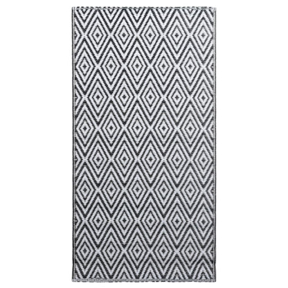 vidaXL Outdoor Carpet ARAKIL White and Black 120x180 cm PP