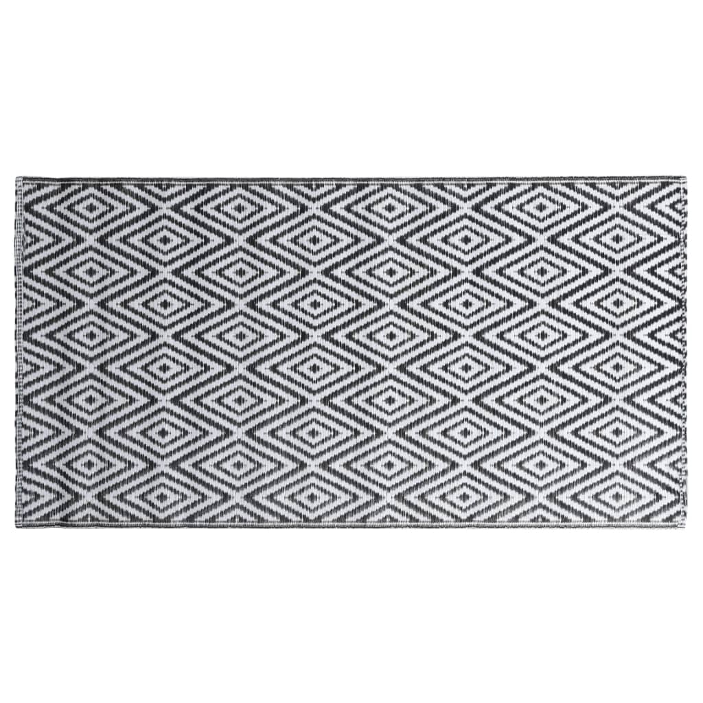 vidaXL Outdoor Carpet ARAKIL White and Black 120x180 cm PP