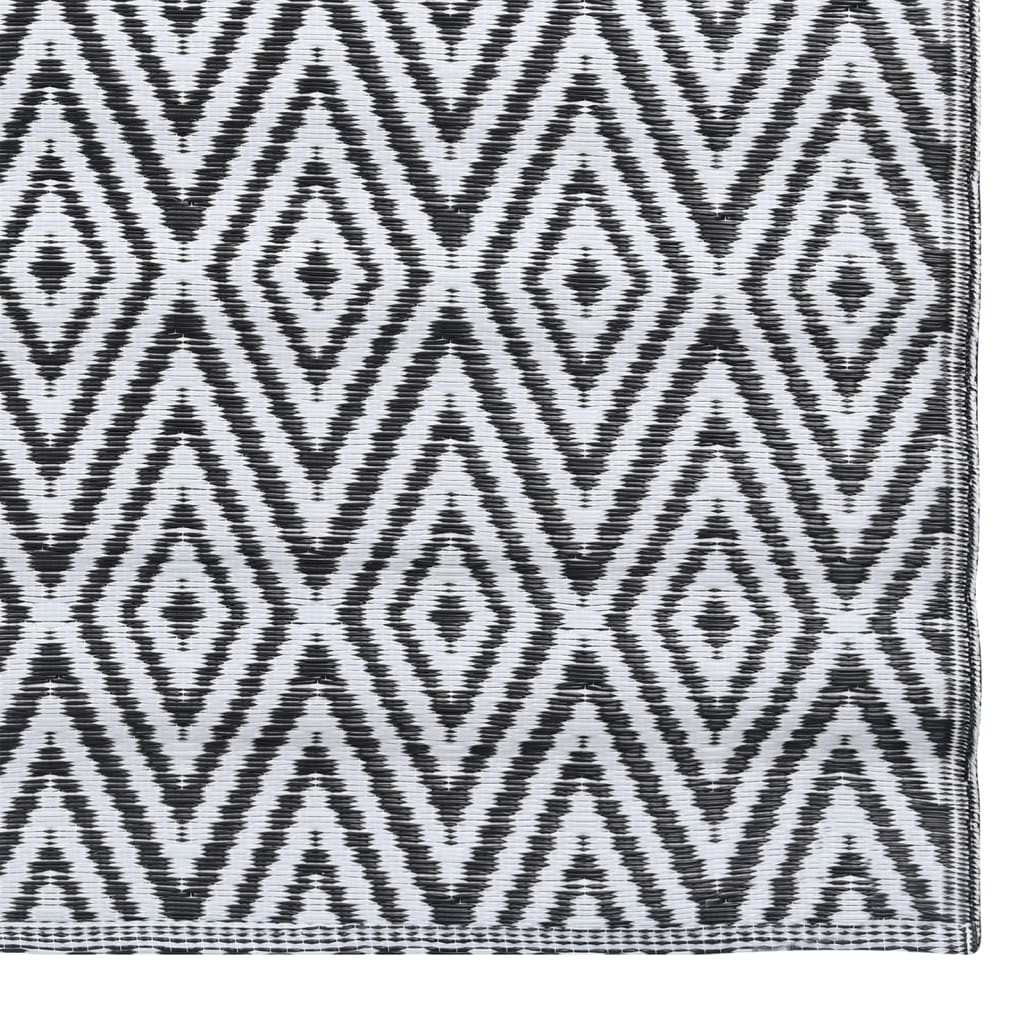 vidaXL Outdoor Carpet ARAKIL White and Black 120x180 cm PP