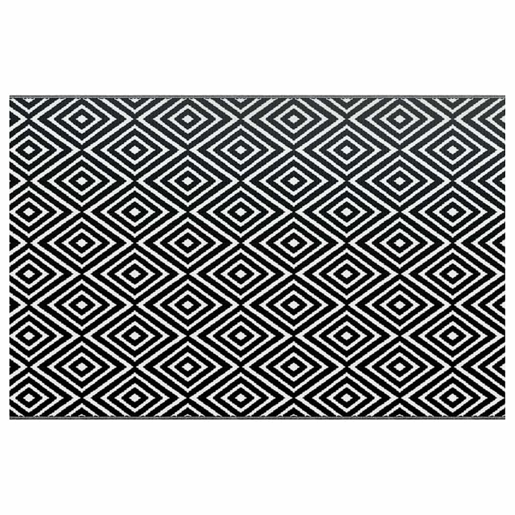vidaXL Outdoor Carpet ARAKIL White and Black 190x290 cm PP