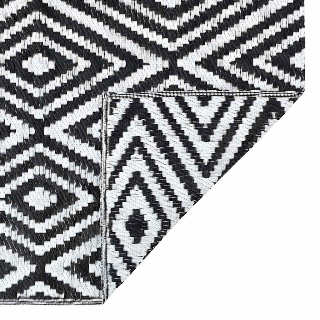 vidaXL Outdoor Carpet ARAKIL White and Black 190x290 cm PP