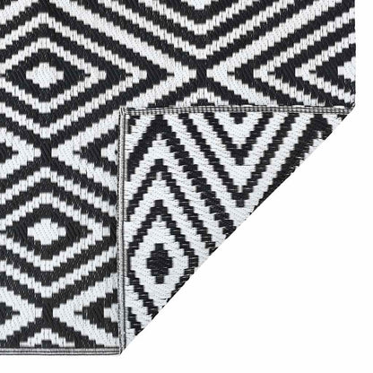 vidaXL Outdoor Carpet ARAKIL White and Black 190x290 cm PP