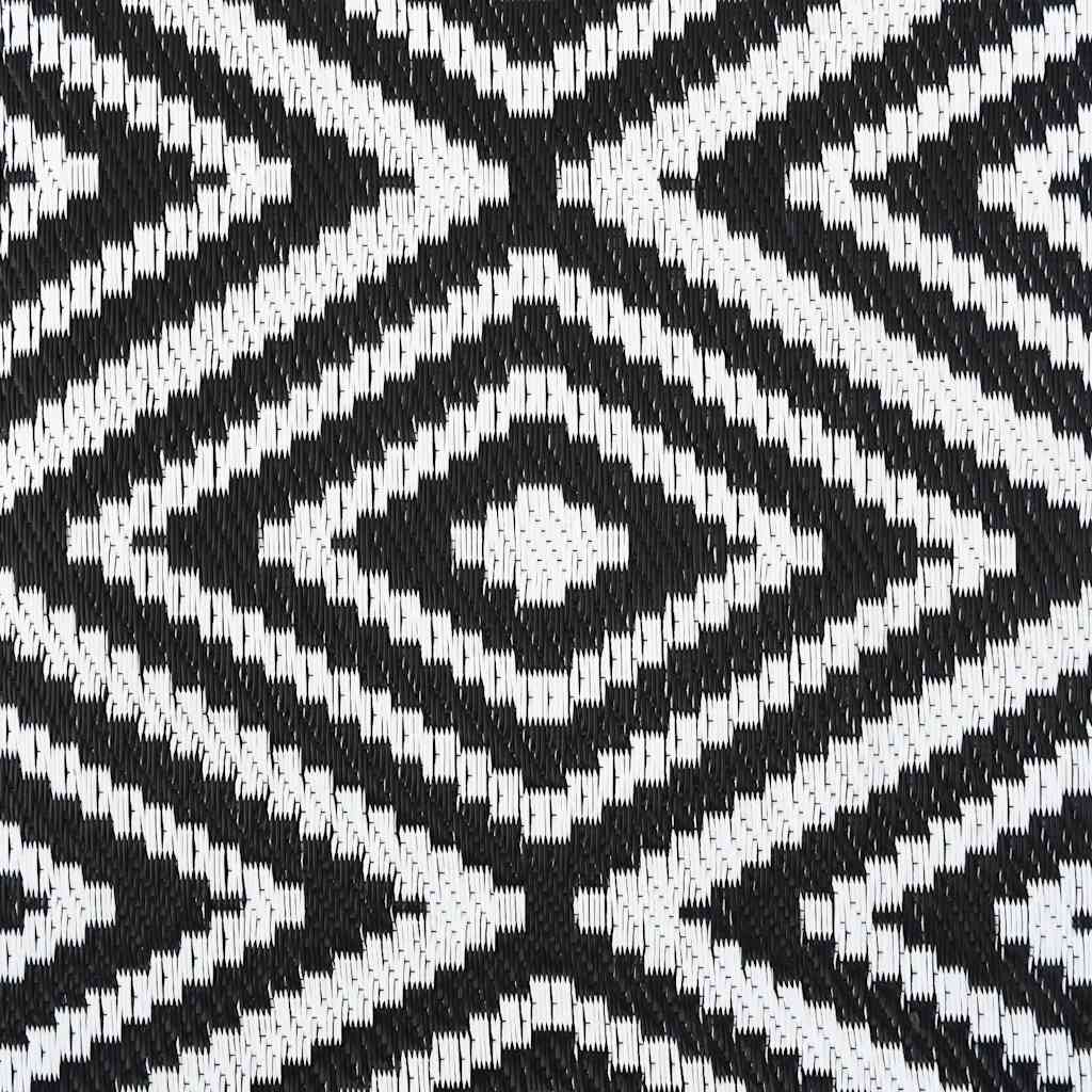 vidaXL Outdoor Carpet ARAKIL White and Black 190x290 cm PP