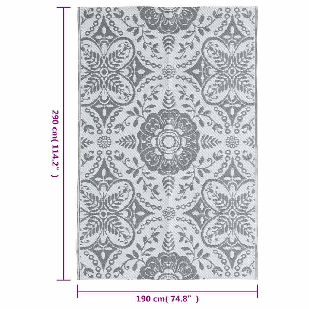 vidaXL Outdoor Carpet ARAKIL Light Grey 190x290 cm PP