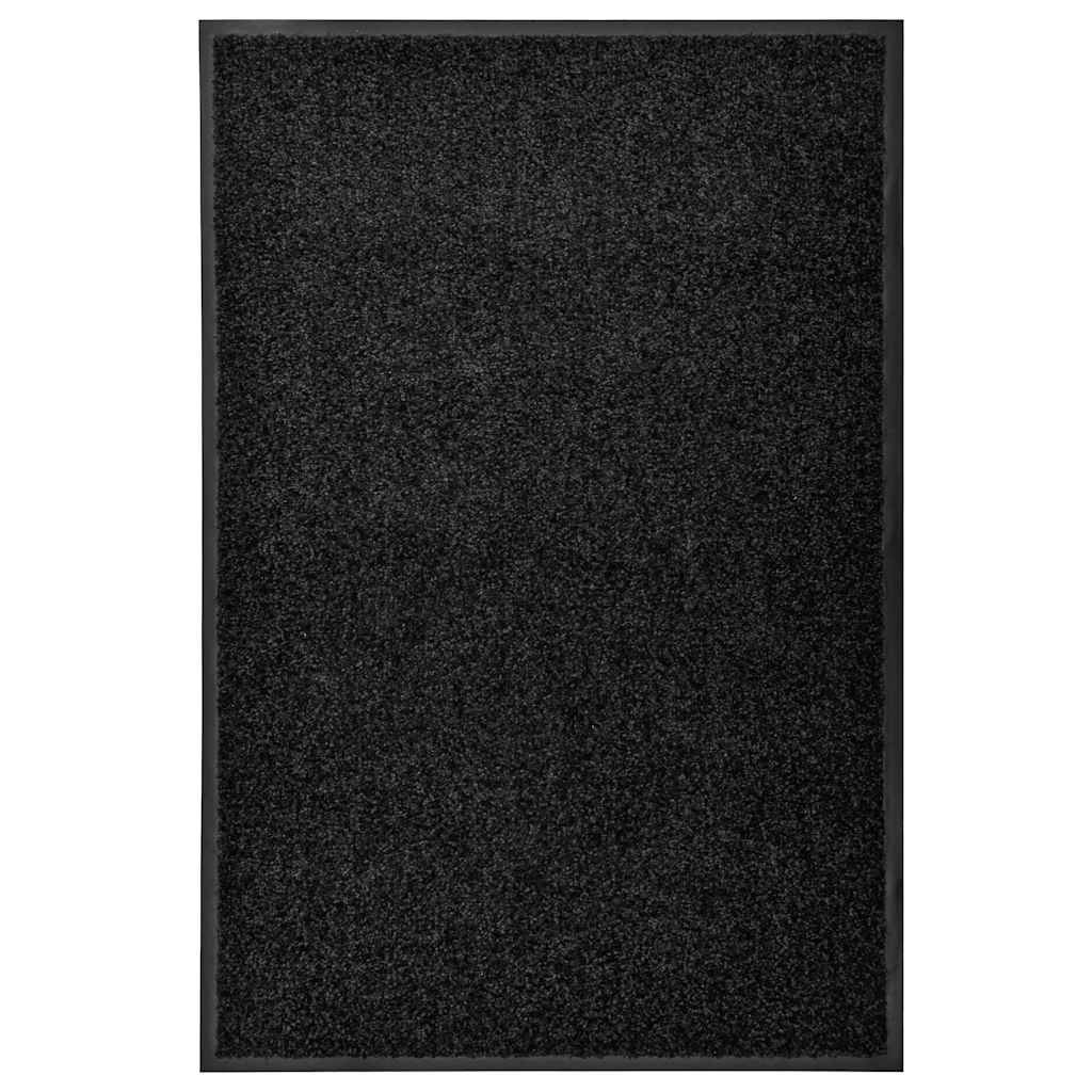 323410 vidaXL Doormat Washable Black 60x90 cm