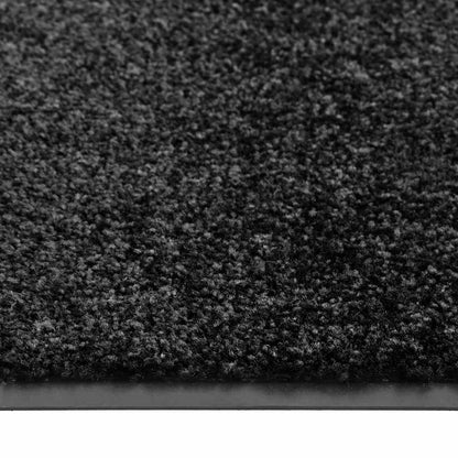 323410 vidaXL Doormat Washable Black 60x90 cm
