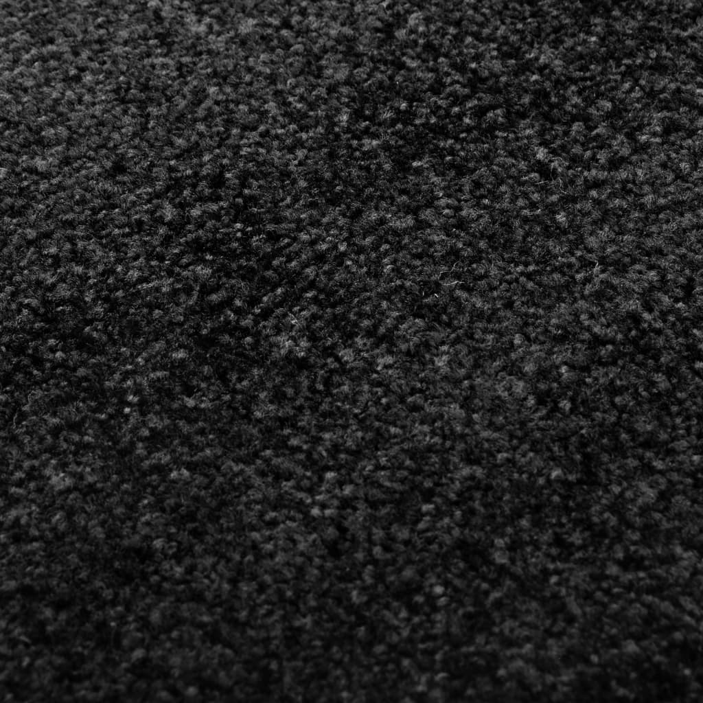 vidaXL Doormat Washable Black 60x90 cm