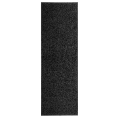 vidaXL Doormat Washable Black 60x180 cm
