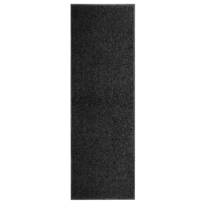 323411 vidaXL Doormat Washable Black 60x180 cm
