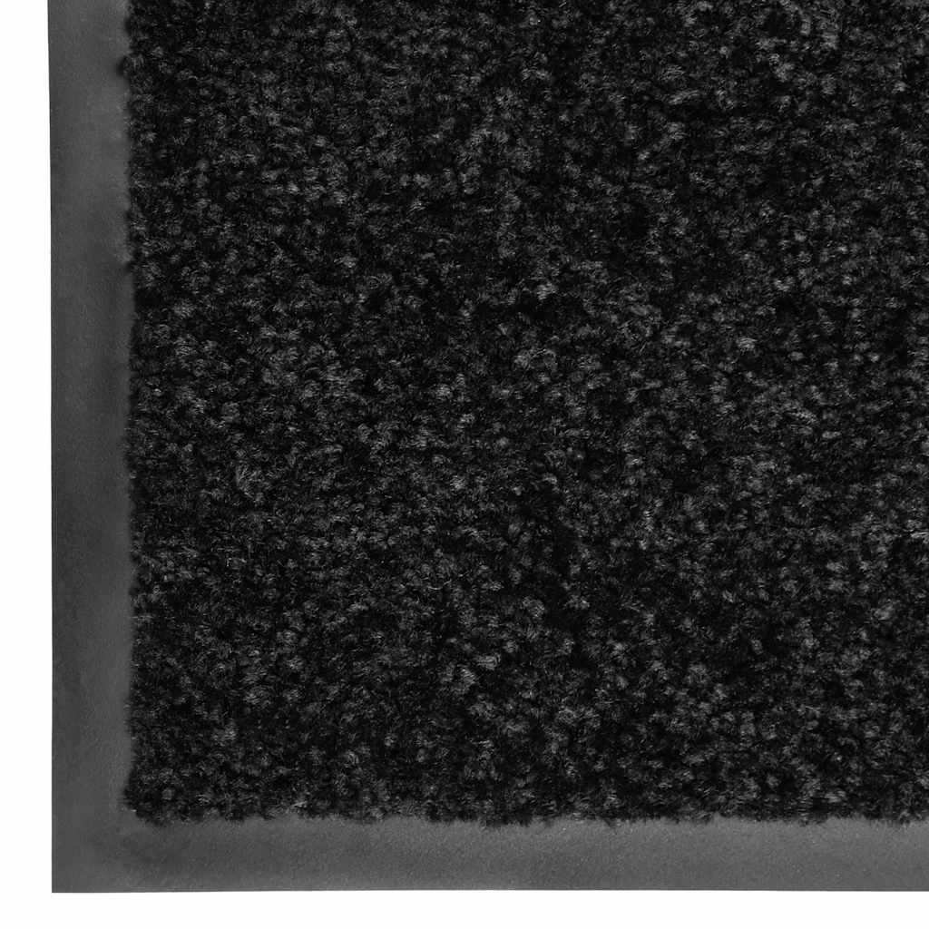 323411 vidaXL Doormat Washable Black 60x180 cm