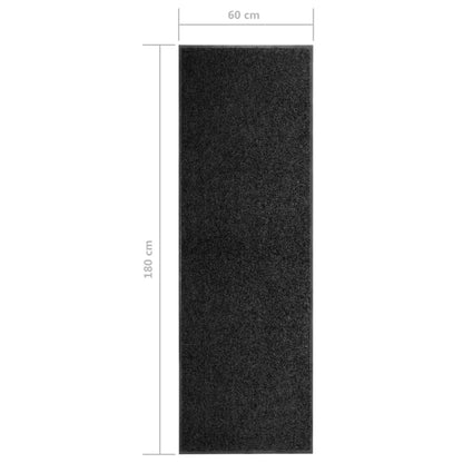 vidaXL Doormat Washable Black 60x180 cm