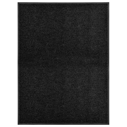 vidaXL Doormat Washable Black 90x120 cm