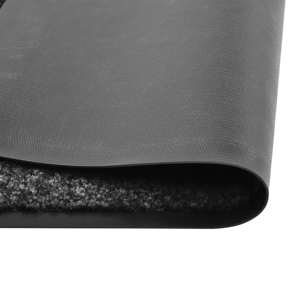 vidaXL Doormat Washable Black 90x150 cm