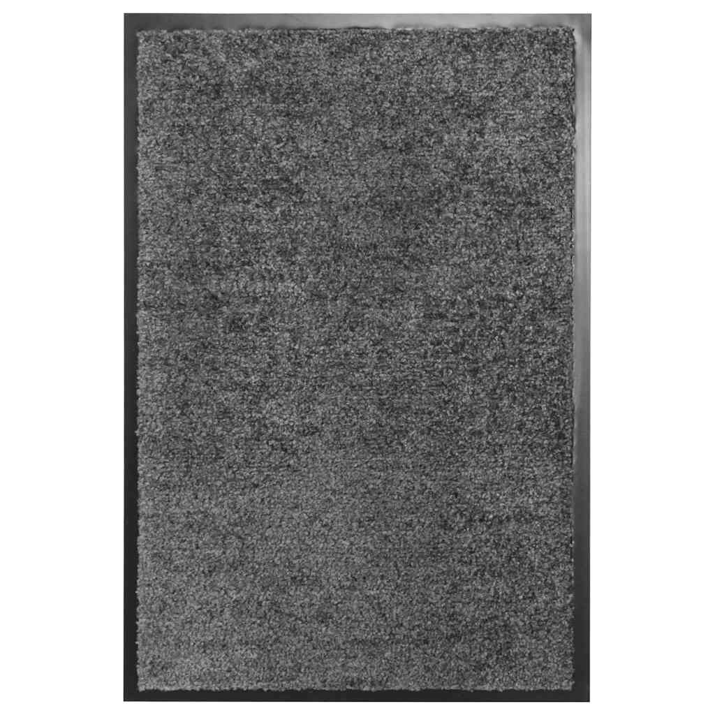 323415 vidaXL Doormat Washable Anthracite 40x60 cm