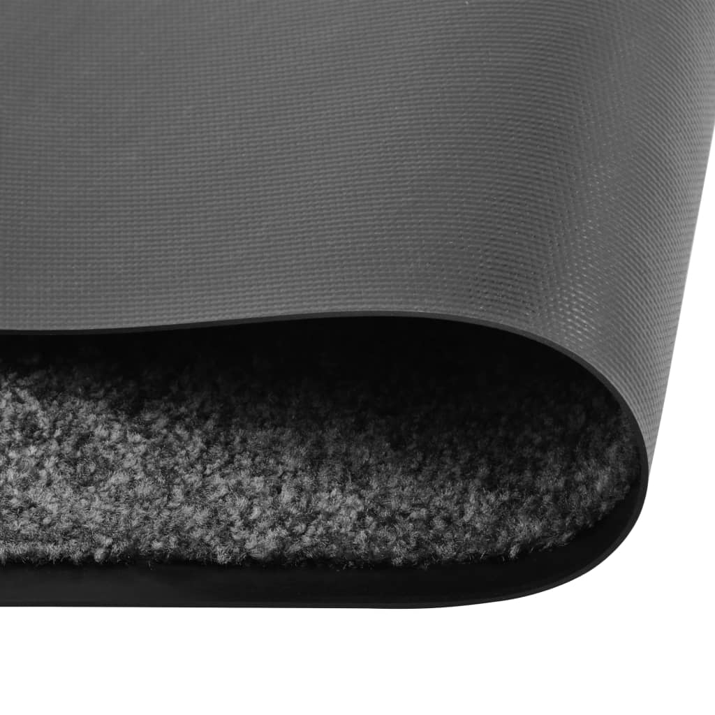 vidaXL Doormat Washable Anthracite 60x90 cm