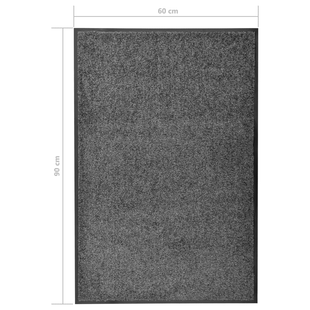 vidaXL Doormat Washable Anthracite 60x90 cm