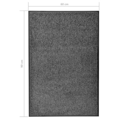 vidaXL Doormat Washable Anthracite 60x90 cm