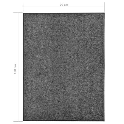 vidaXL Doormat Washable Anthracite 90x120 cm