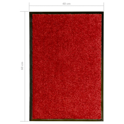 323421 vidaXL Doormat Washable Red 40x60 cm