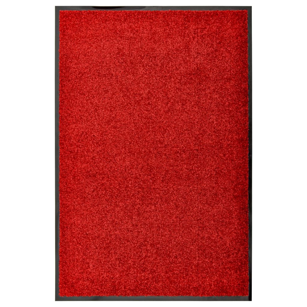 vidaXL Doormat Washable Red 60x90 cm