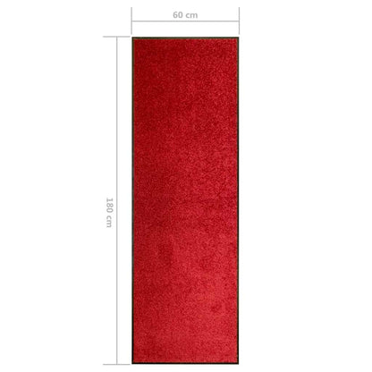 323423 vidaXL Doormat Washable Red 60x180 cm