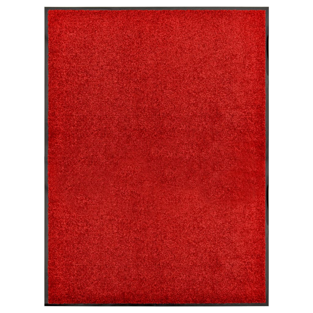 323424 vidaXL Doormat Washable Red 90x120 cm