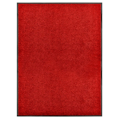323424 vidaXL Doormat Washable Red 90x120 cm