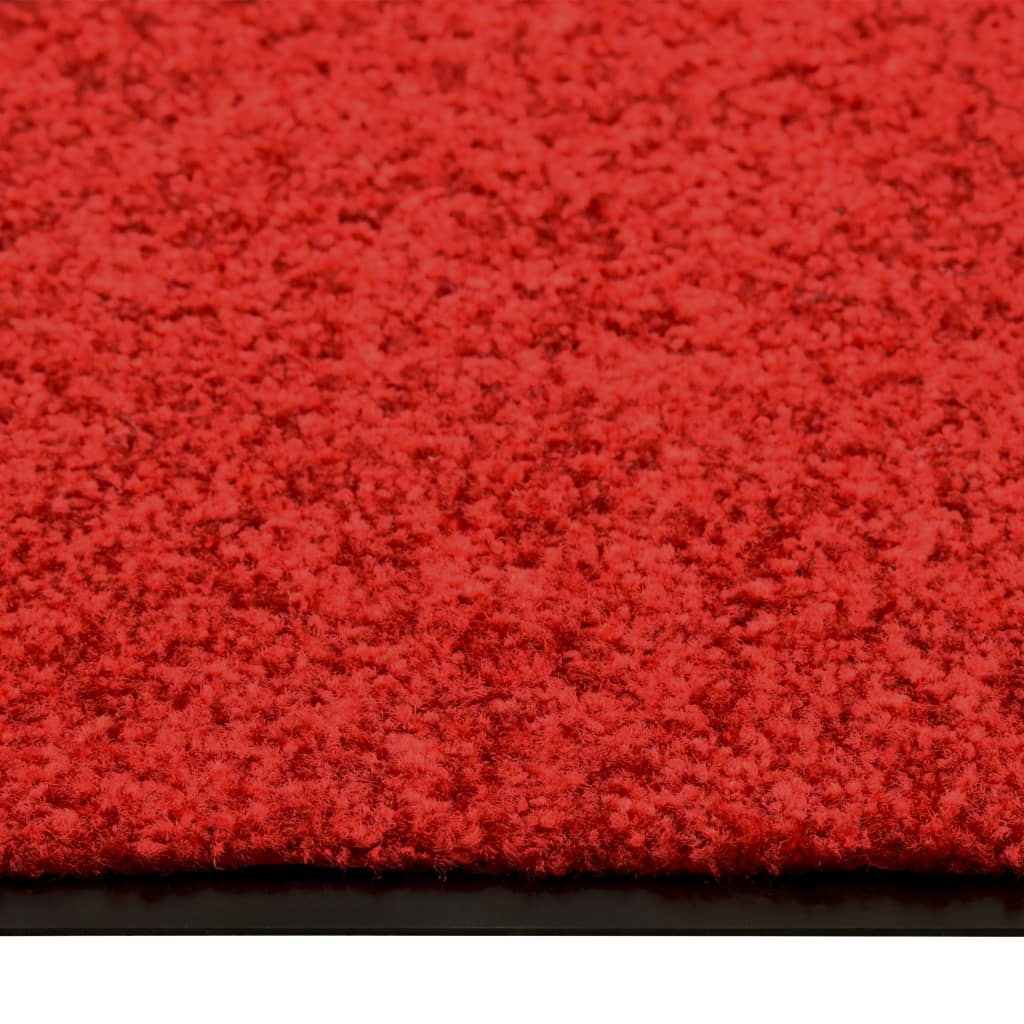 vidaXL Doormat Washable Red 90x120 cm