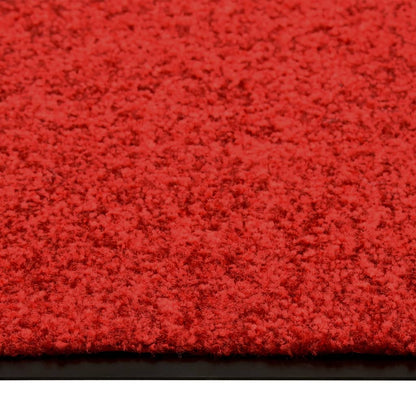 vidaXL Doormat Washable Red 90x120 cm