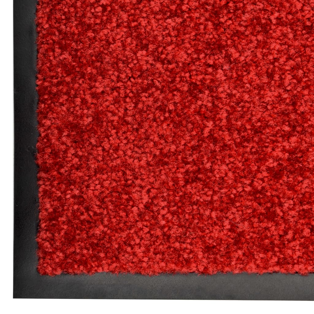 vidaXL Doormat Washable Red 90x120 cm
