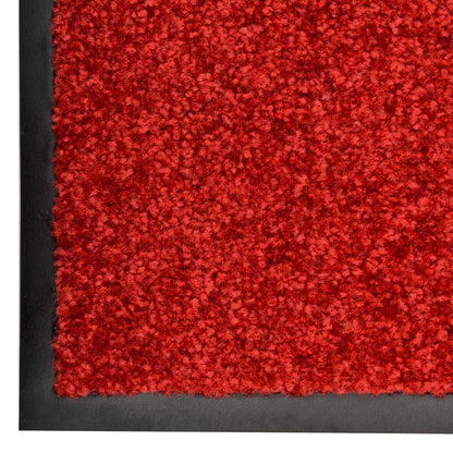 vidaXL Doormat Washable Red 90x120 cm