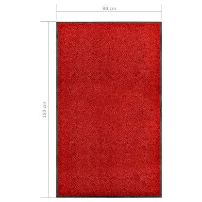 323425 vidaXL Doormat Washable Red 90x150 cm