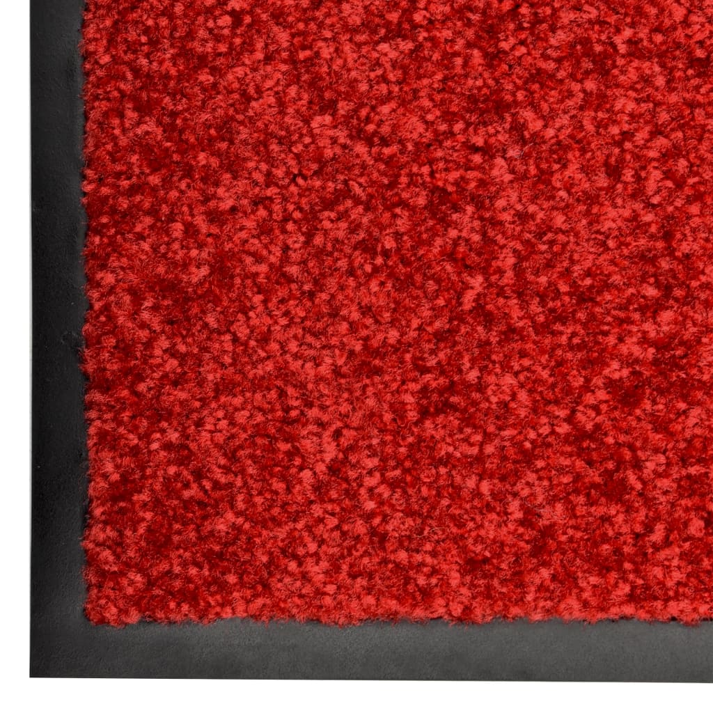 vidaXL Doormat Washable Red 120x180 cm