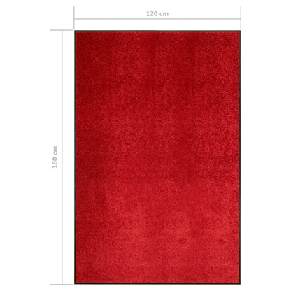 323426 vidaXL Doormat Washable Red 120x180 cm