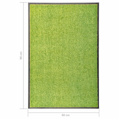 323428 vidaXL Doormat Washable Green 60x90 cm