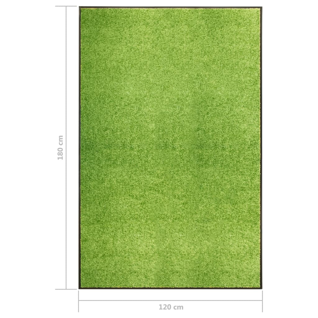 vidaXL Doormat Washable Green 120x180 cm