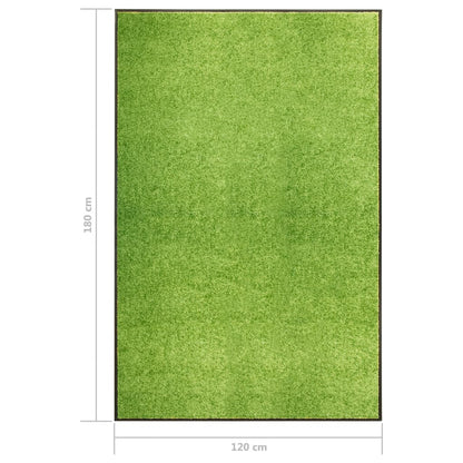 vidaXL Doormat Washable Green 120x180 cm