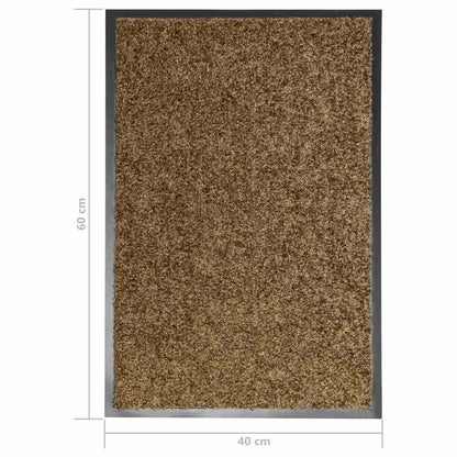 323433 vidaXL Doormat Washable Brown 40x60 cm