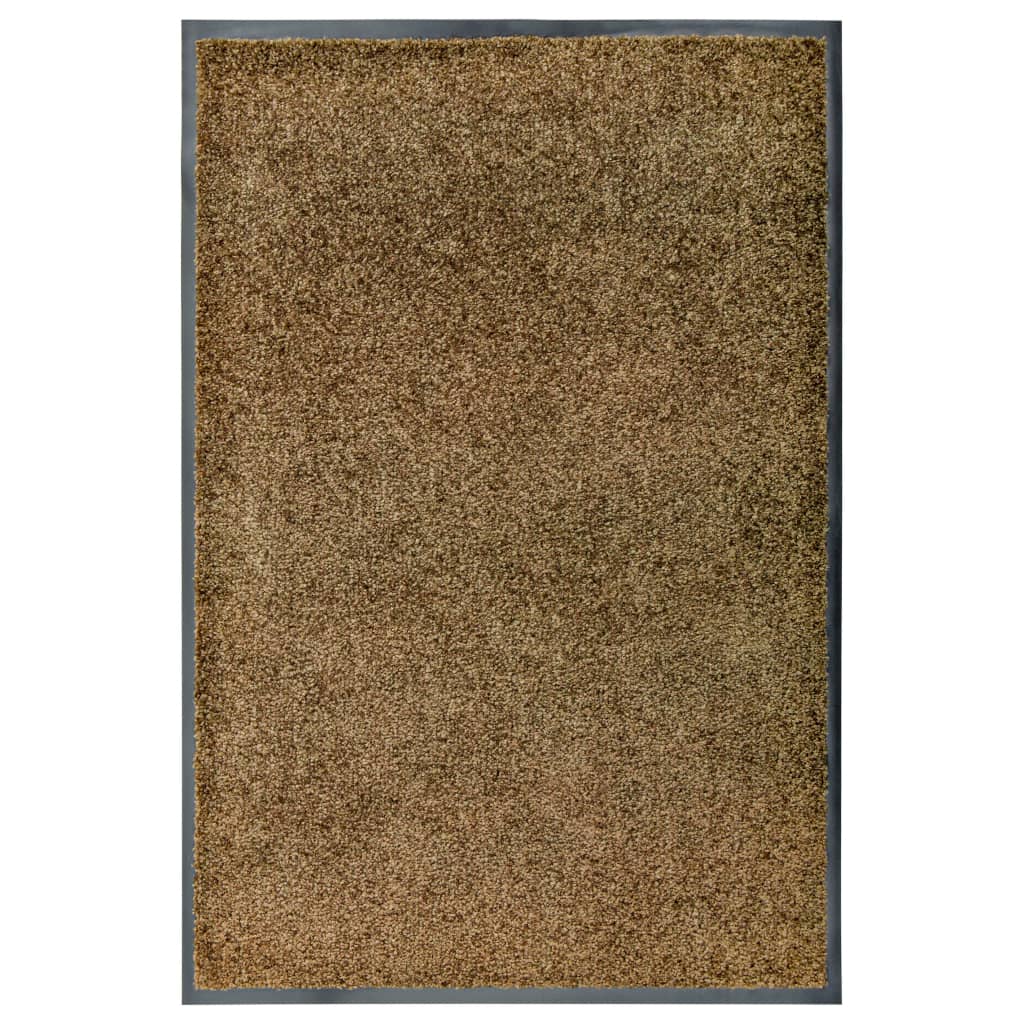 vidaXL Doormat Washable Brown 60x90 cm