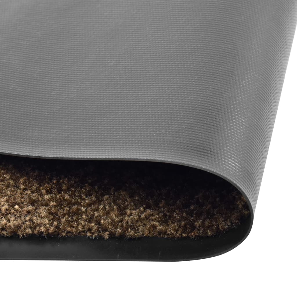 vidaXL Doormat Washable Brown 60x90 cm
