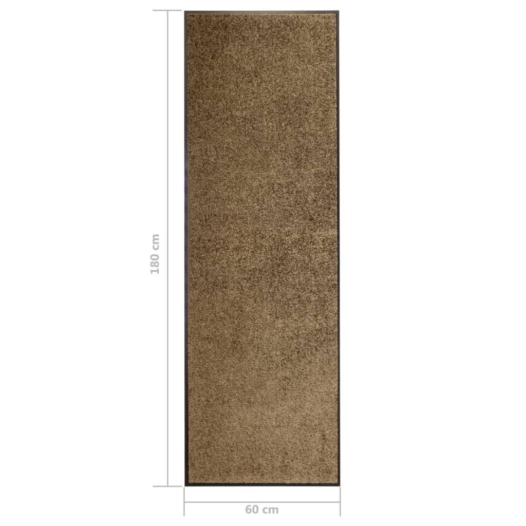 vidaXL Doormat Washable Brown 60x180 cm