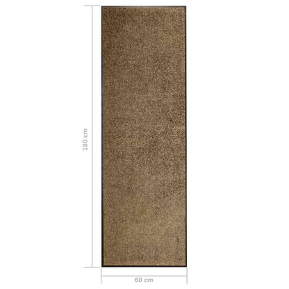 323435 vidaXL Doormat Washable Brown 60x180 cm