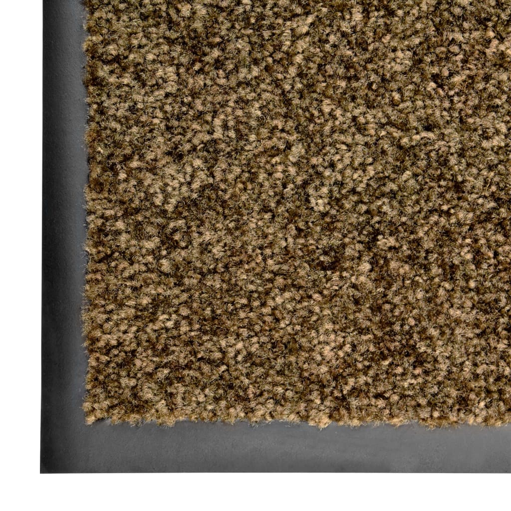 vidaXL Doormat Washable Brown 90x120 cm