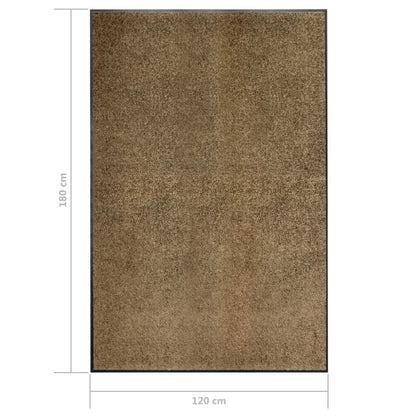 vidaXL Doormat Washable Brown 120x180 cm