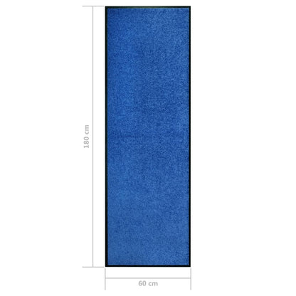 vidaXL Doormat Washable Blue 60x180 cm