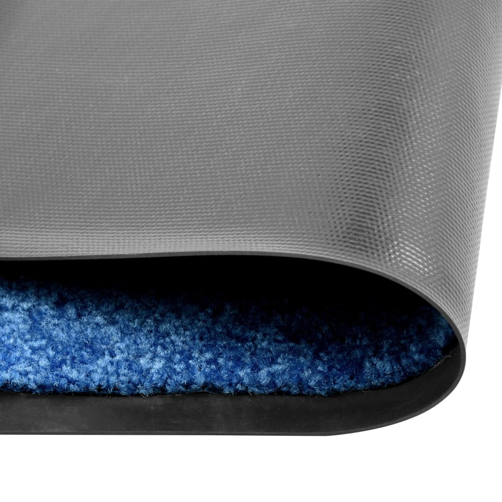 vidaXL Doormat Washable Blue 90x120 cm