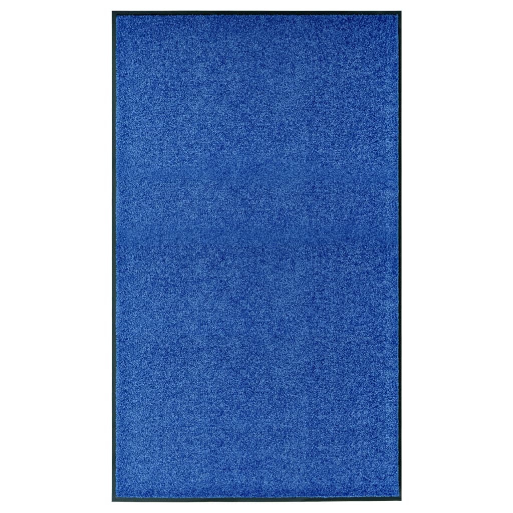 vidaXL Doormat Washable Blue 90x150 cm