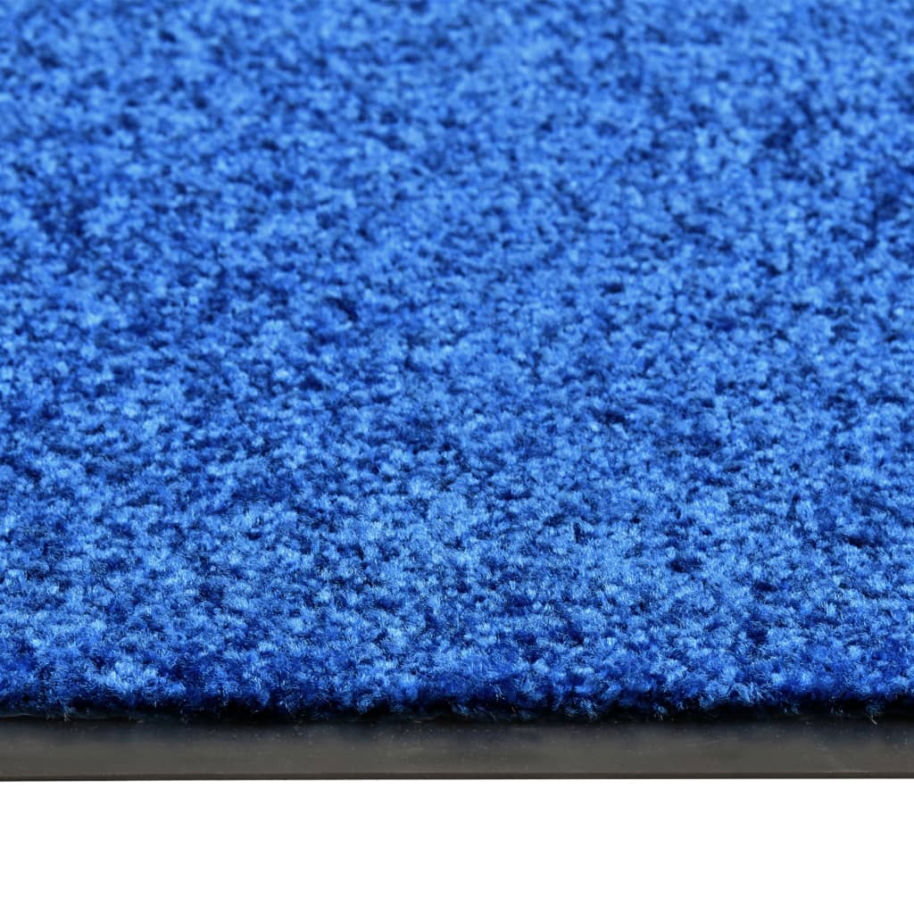 vidaXL Doormat Washable Blue 90x150 cm